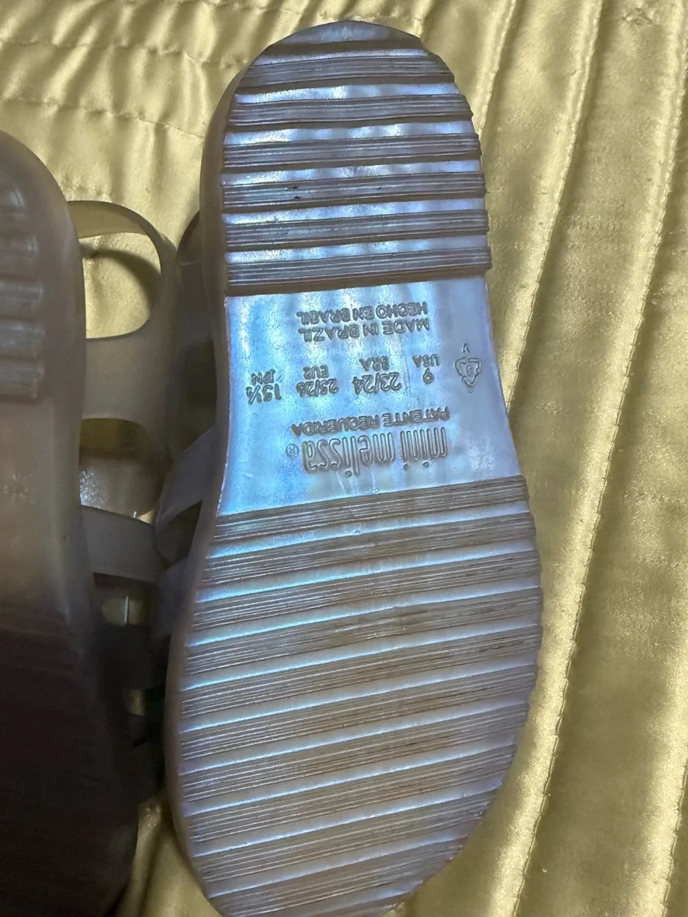 Mini Melissa Translucent Lavender Jelly Sandals with Sparkle Buckle